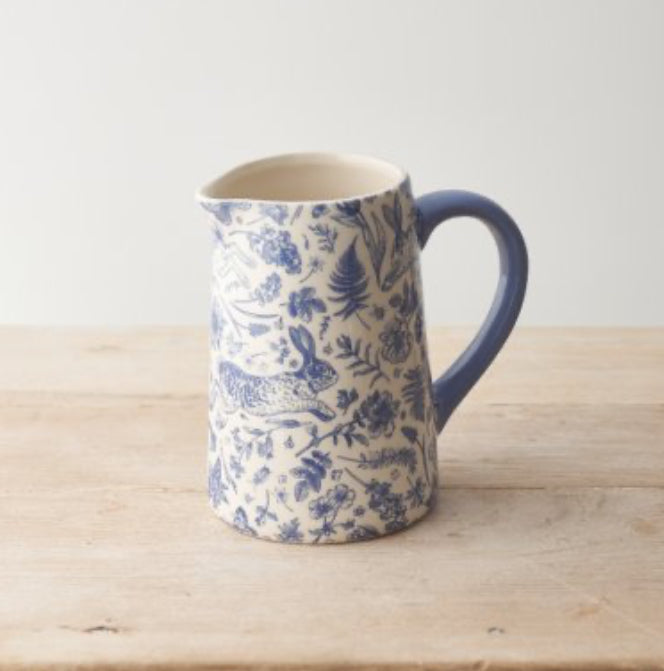 Blue Hare Floral Jug