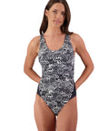 Bellagio Mesh Cross-back Swimsuit- Black & White
