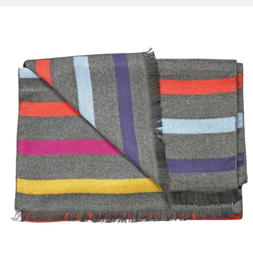 Multi Fine Stripe Scarf