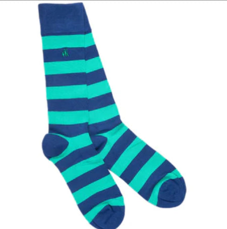 Lime Green Striped Bamboo Socks