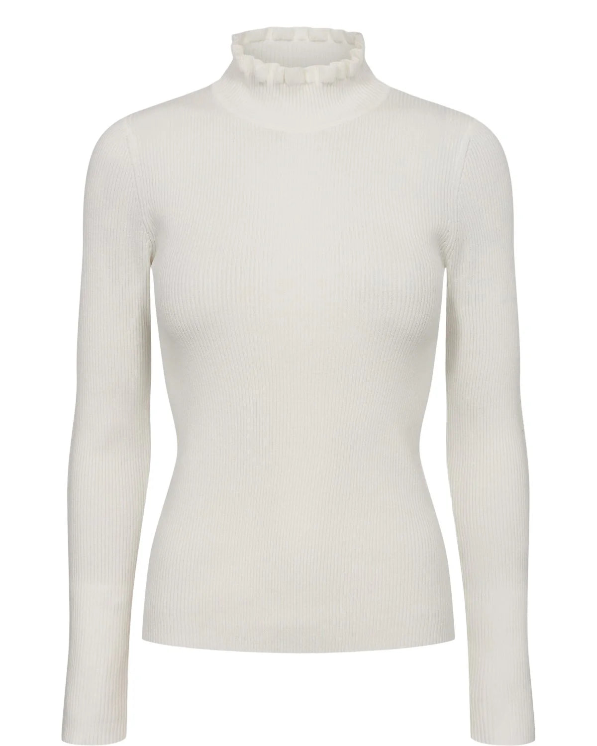 NUSIDANU Highneck Pullover - Cloud Dancer