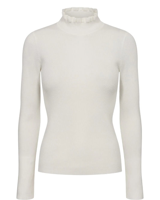 NUSIDANU Highneck Pullover - Cloud Dancer