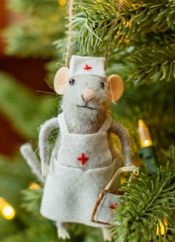 Nurse Mouse Felt Decoration
