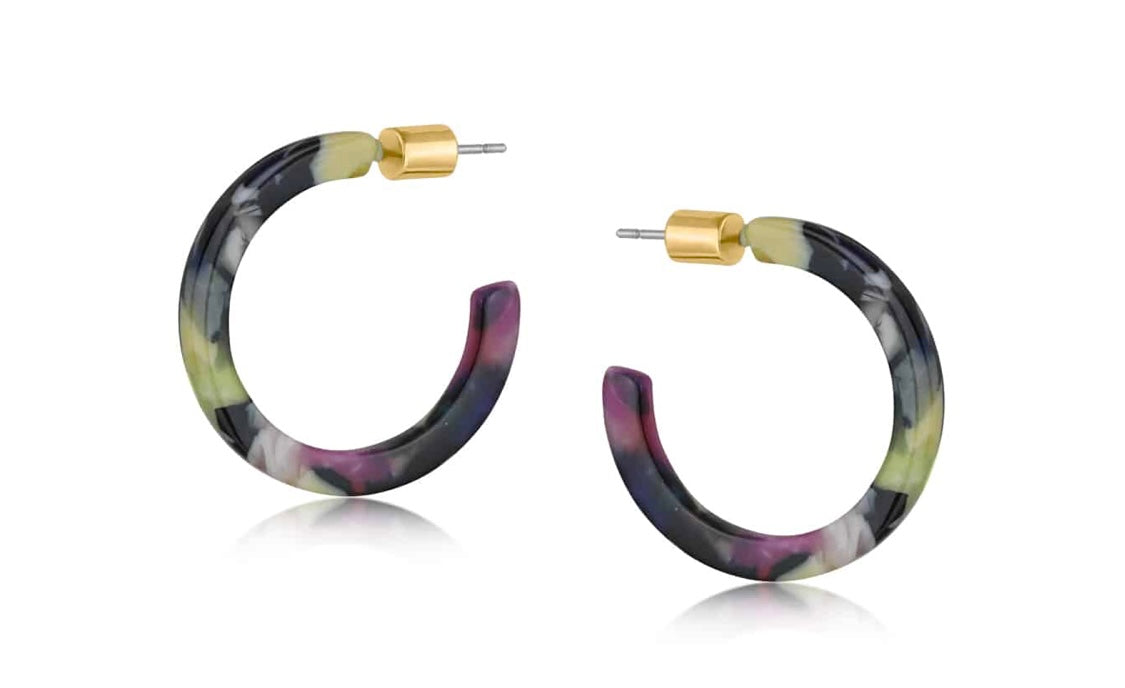 Camille Thin Resin Hoop Earrings