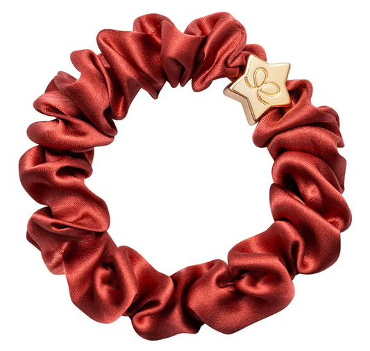 Gold Star Silk Scrunchie - Persimmon