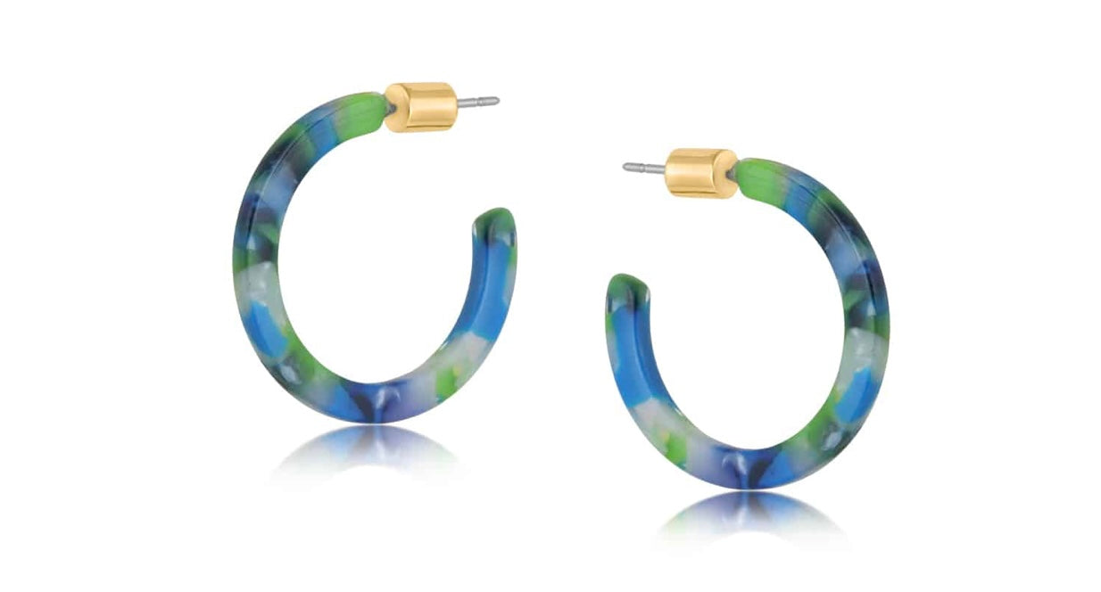 Camille Thin Resin Hoop Earrings