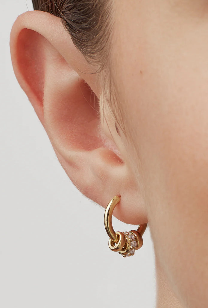 Triple Discs Hoop Earrings