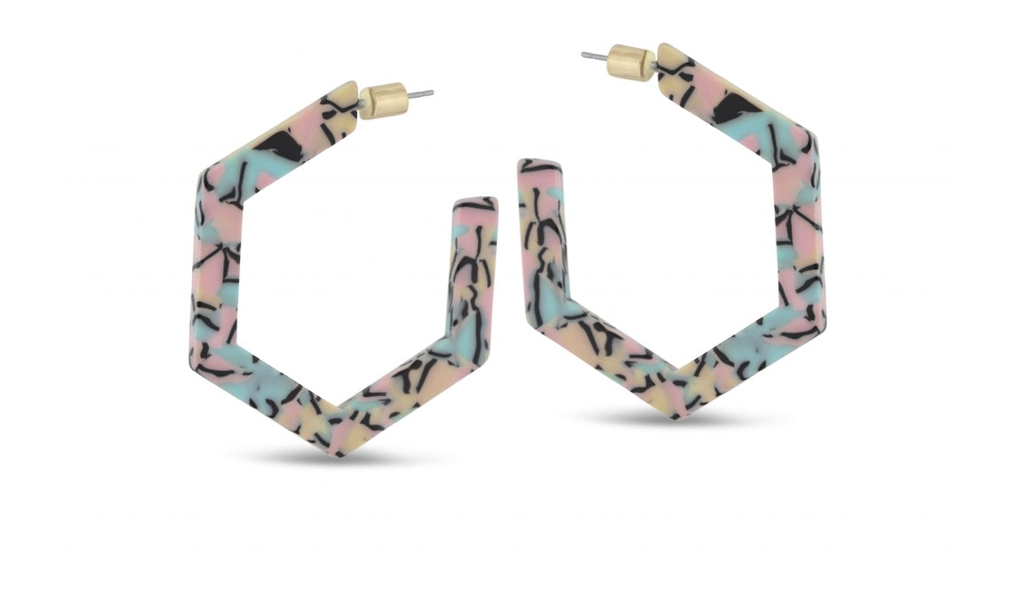 Olivia Hexagon Resin Earrings