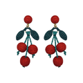 Red Raffia Multi Drop Cherry Earrings