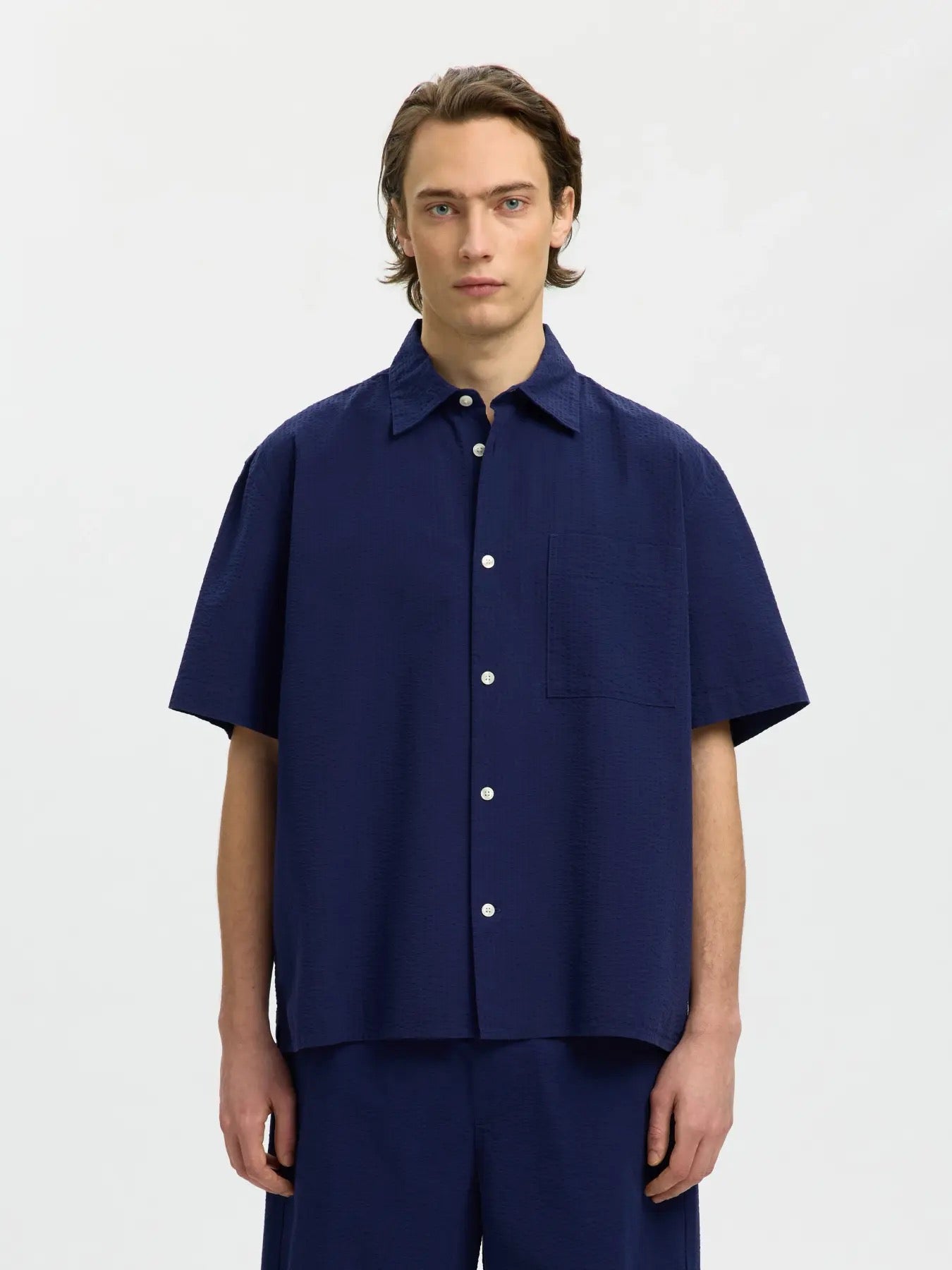 SLHRLXSTUART SEERSUCKER SS SHIRT