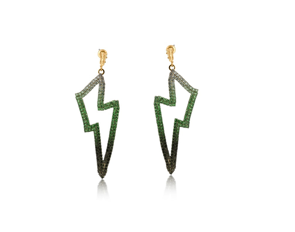 Veronika Ombre Lightening Bolt Diamantee Earrings