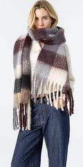 MAREN SCARF GREY/BROWN