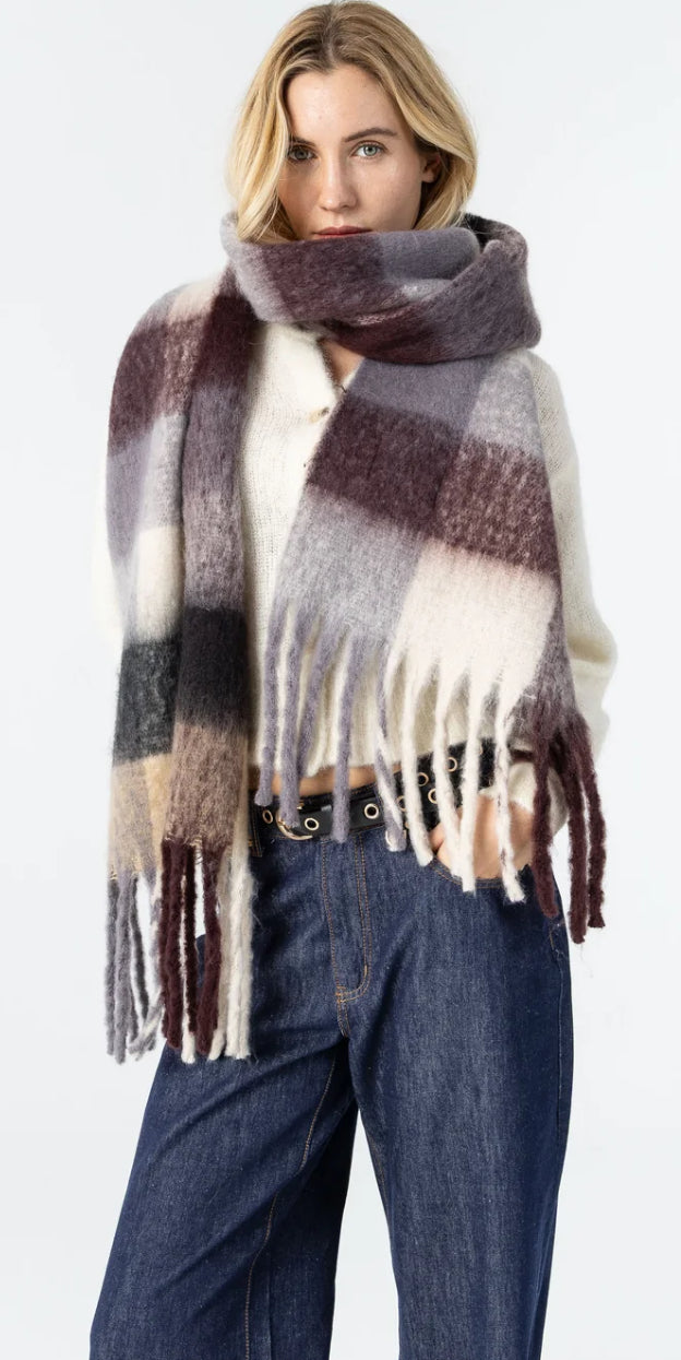 MAREN SCARF GREY/BROWN