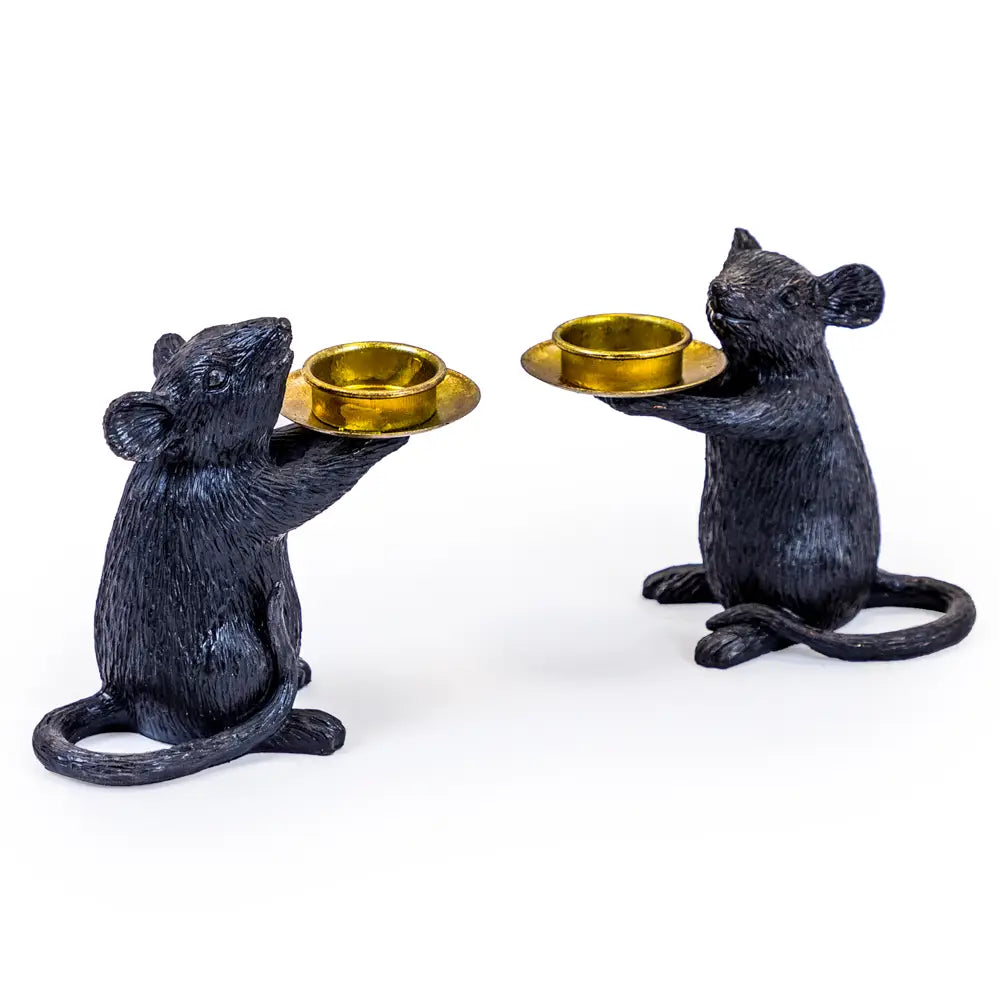 PAIRS OF MICE CANDLE HOLDERS