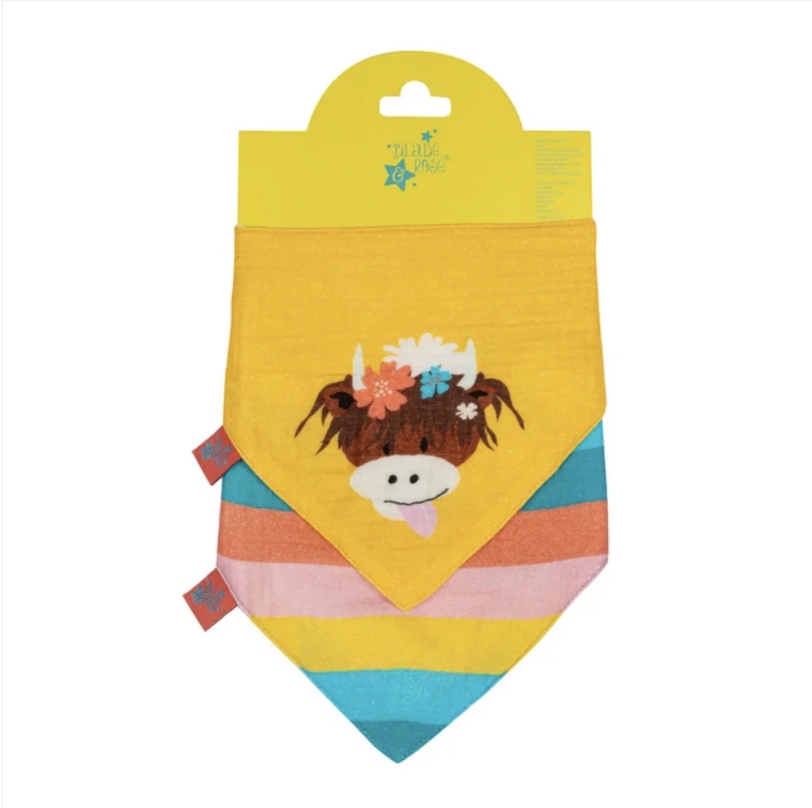 Bonnie Highland Cow Muslin Bib- 2pack
