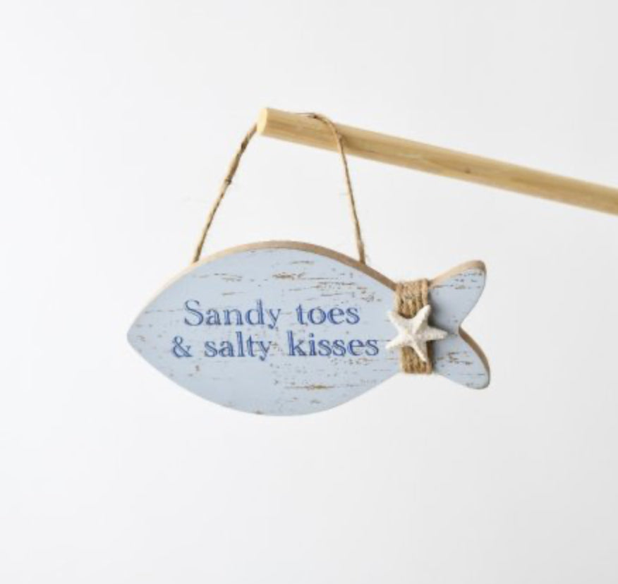 Sandy Toes Fish Plaque ,15cm
