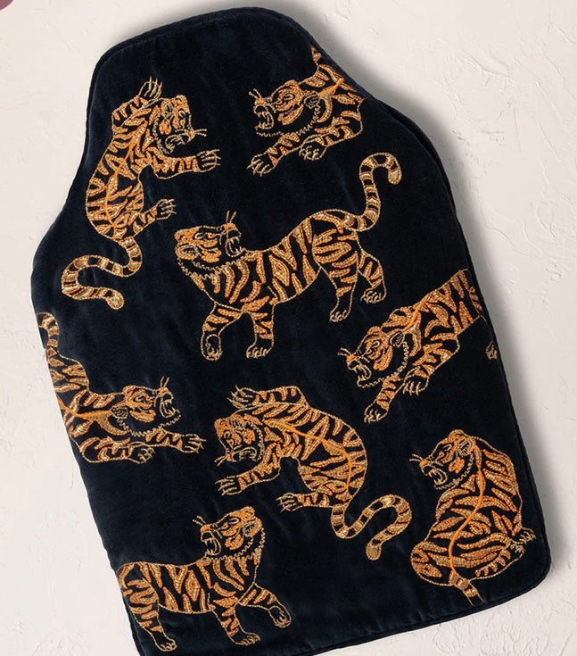 Wild Tiger Hot Velvet Hot Water Bottle - Charcoal