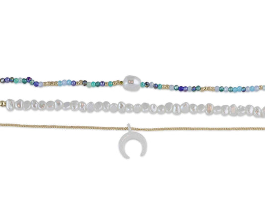 Agnes set of 3 bracelets-blue