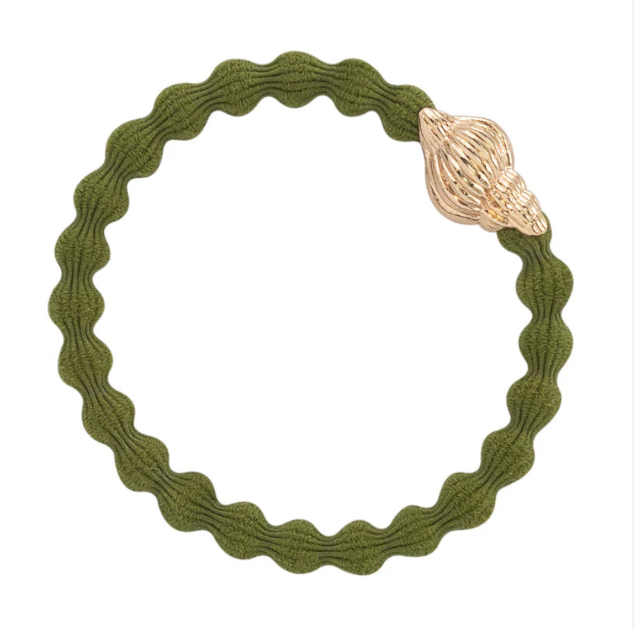 ByEloise Tropical Seashell Bangle Band - Olive