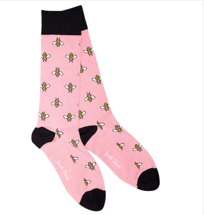Pink Bumblebee Bamboo Socks