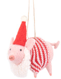 Festive Pig Felt Decoration