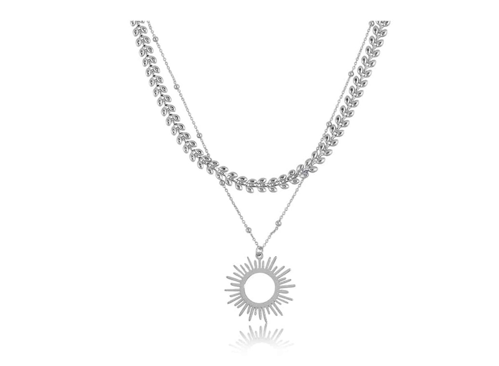 Celena Sunburst 2 Layer Necklace