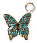 Teal & Bronze Beaded Butterfly Bag Charm