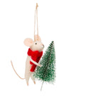 Mouse With Christmas Tree Felt Decoration