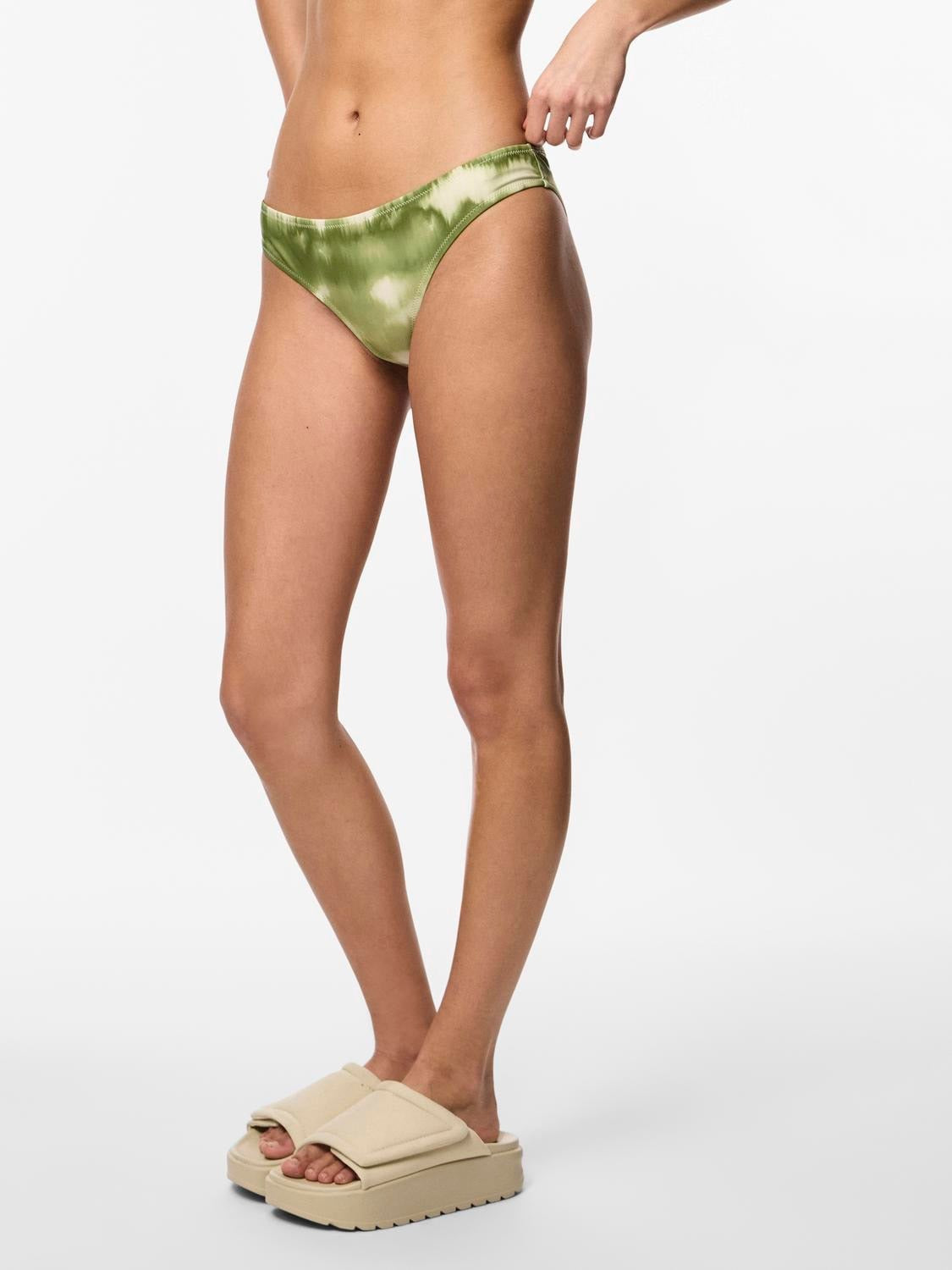 PCANESA BIKINI BRIEF - Turtle Green TIE DYE