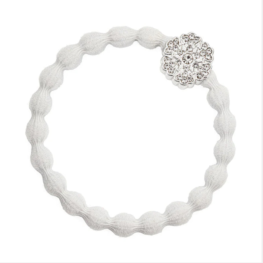 Silver Snowflake Bangle Band - Snow White