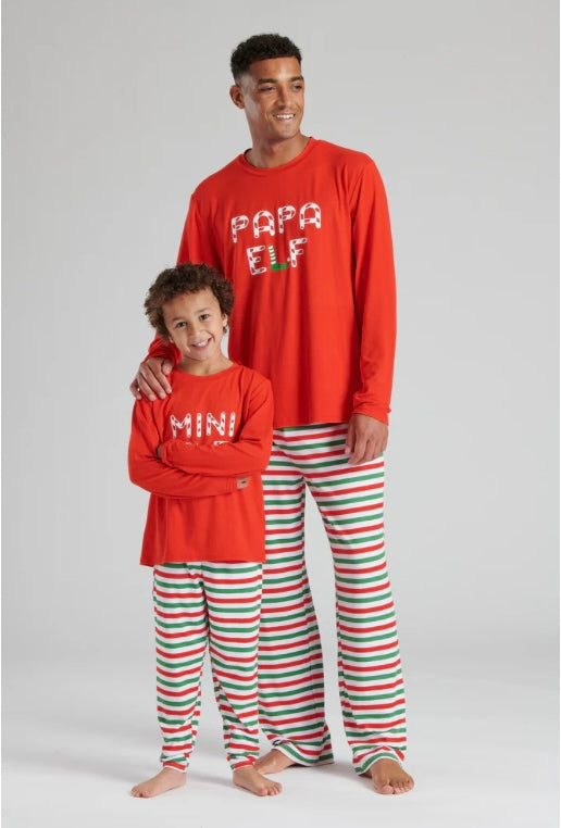 Kids “Mini Elf “ Long Sleeve And Long Pant Pyjama Set