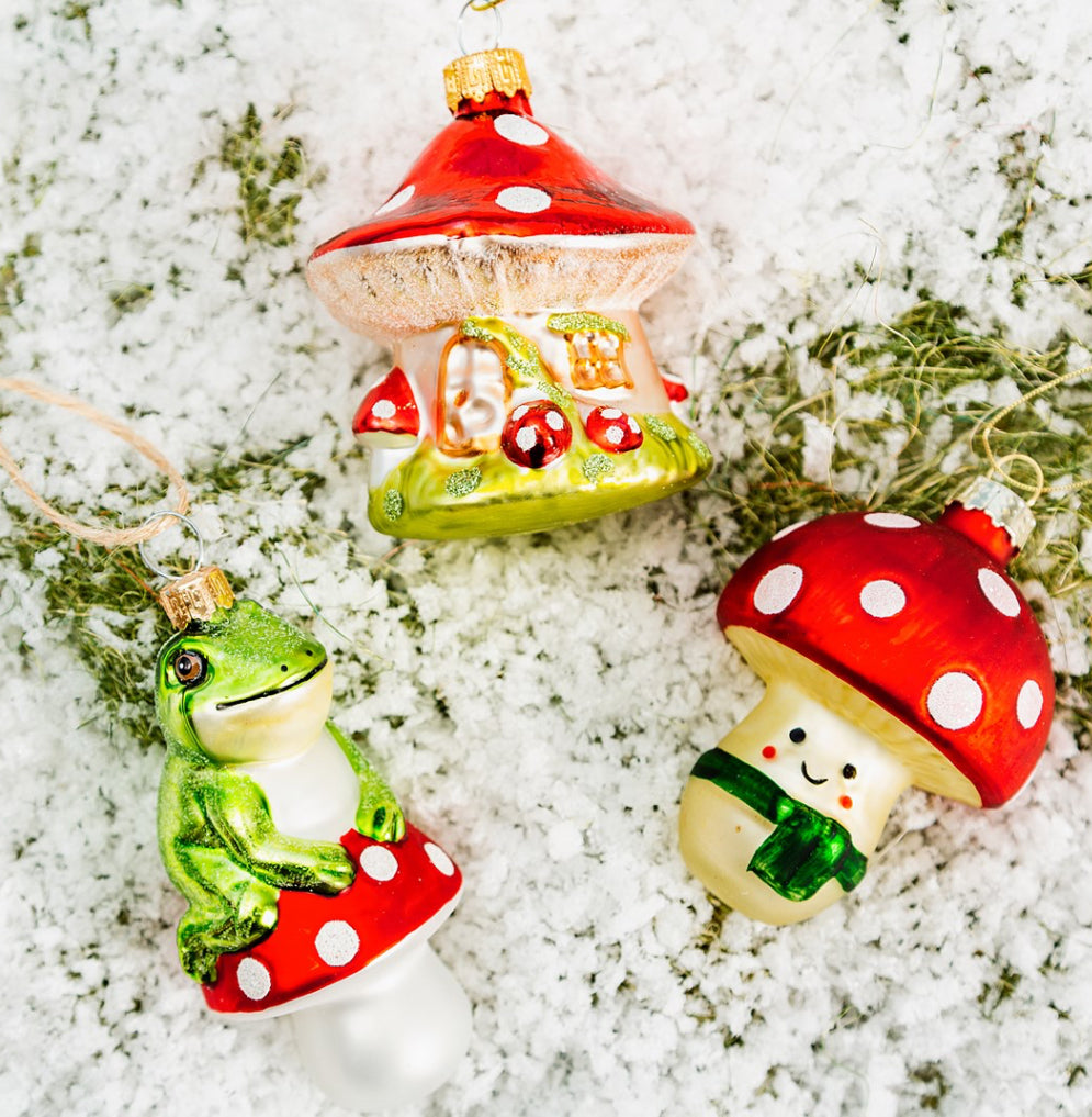 Frog On A Mushroom Shaped Bauble