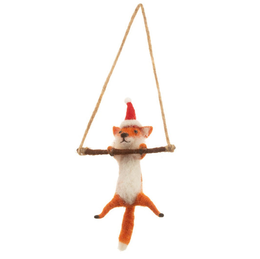 Woodland Fun Festive Fox Hanging Felt Decoration