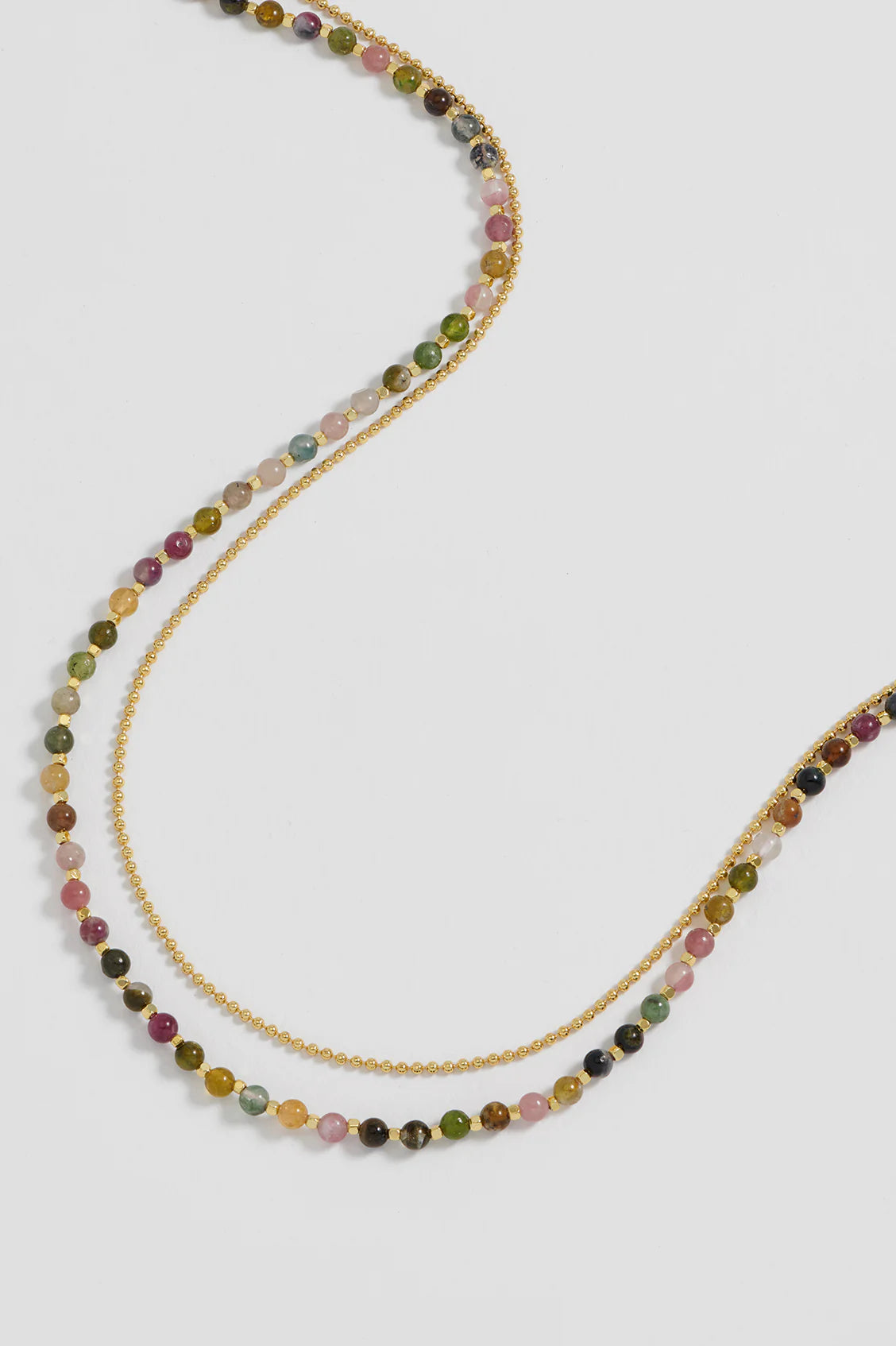 Tourmaline Gemstone Duo Necklace