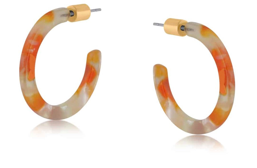 Emma Thin Resin Hoop Earrings