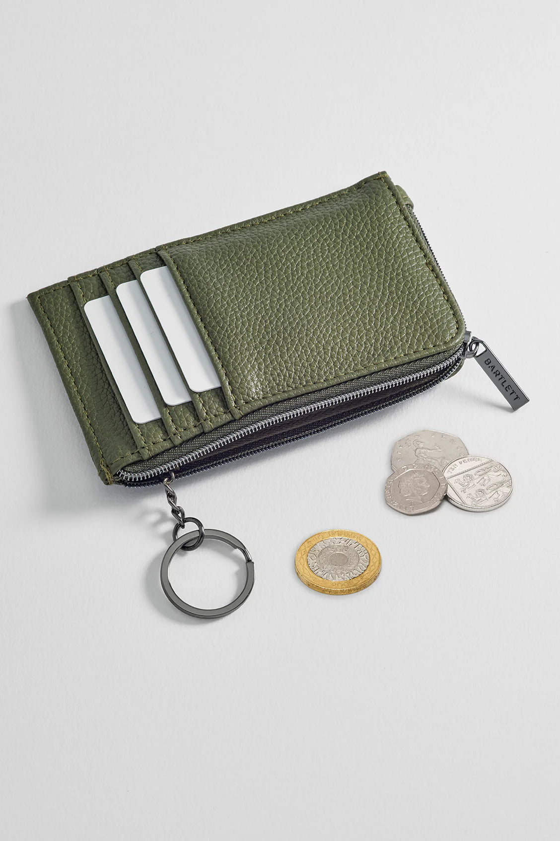 Mens Khaki Zipped Card Holder