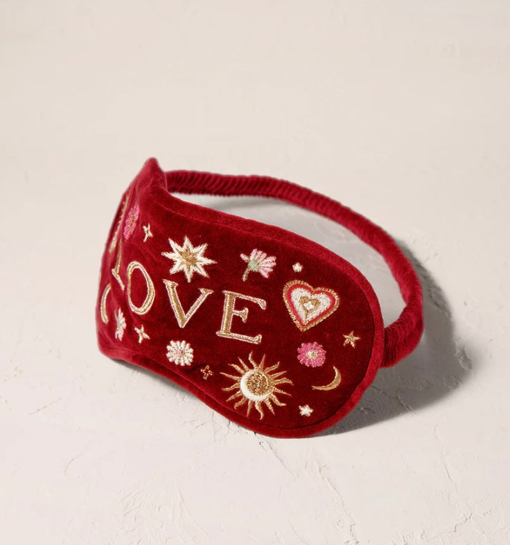 Love Charm Velvet Eye Mask - Rouge