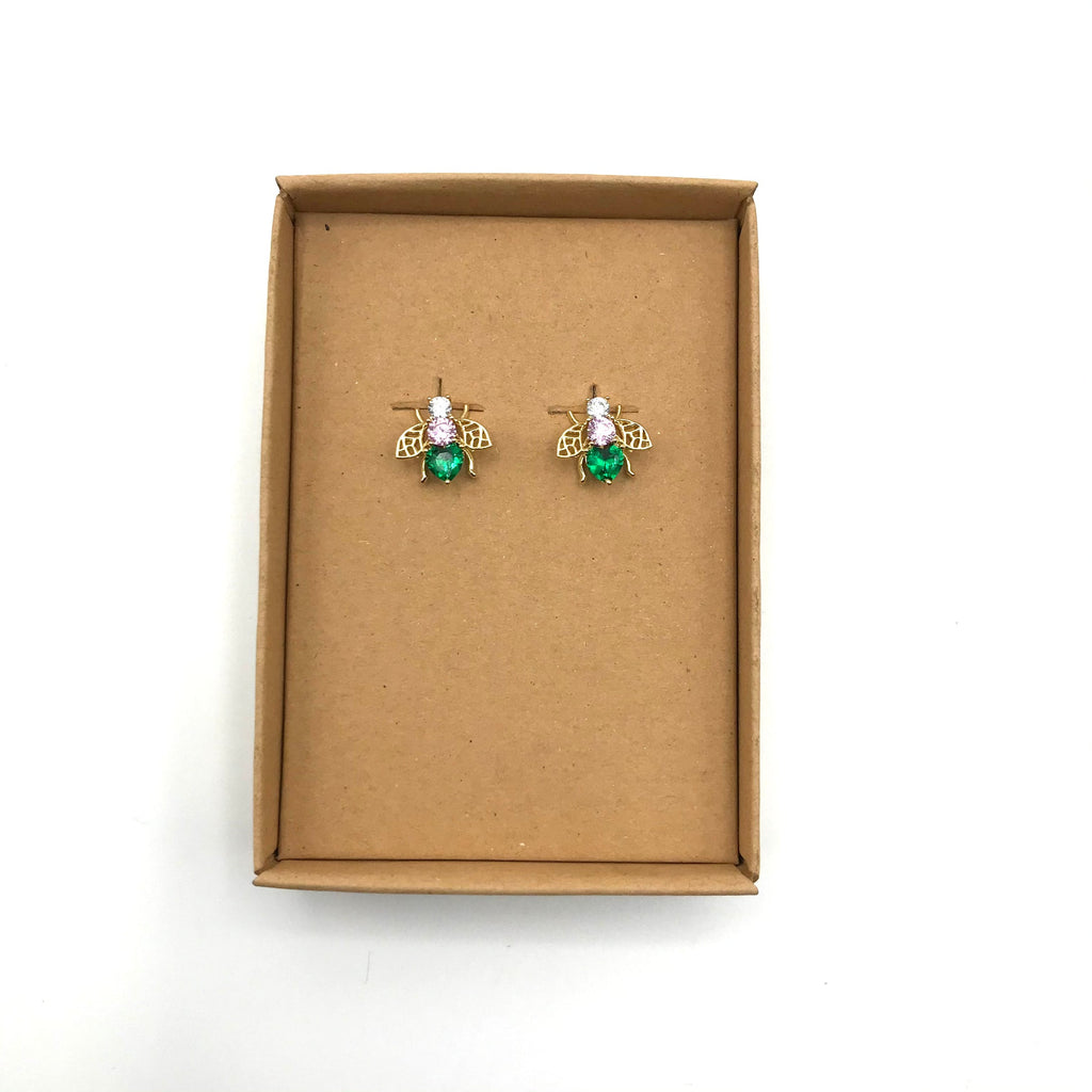 Nouveau Bejewelled Bee Earrings