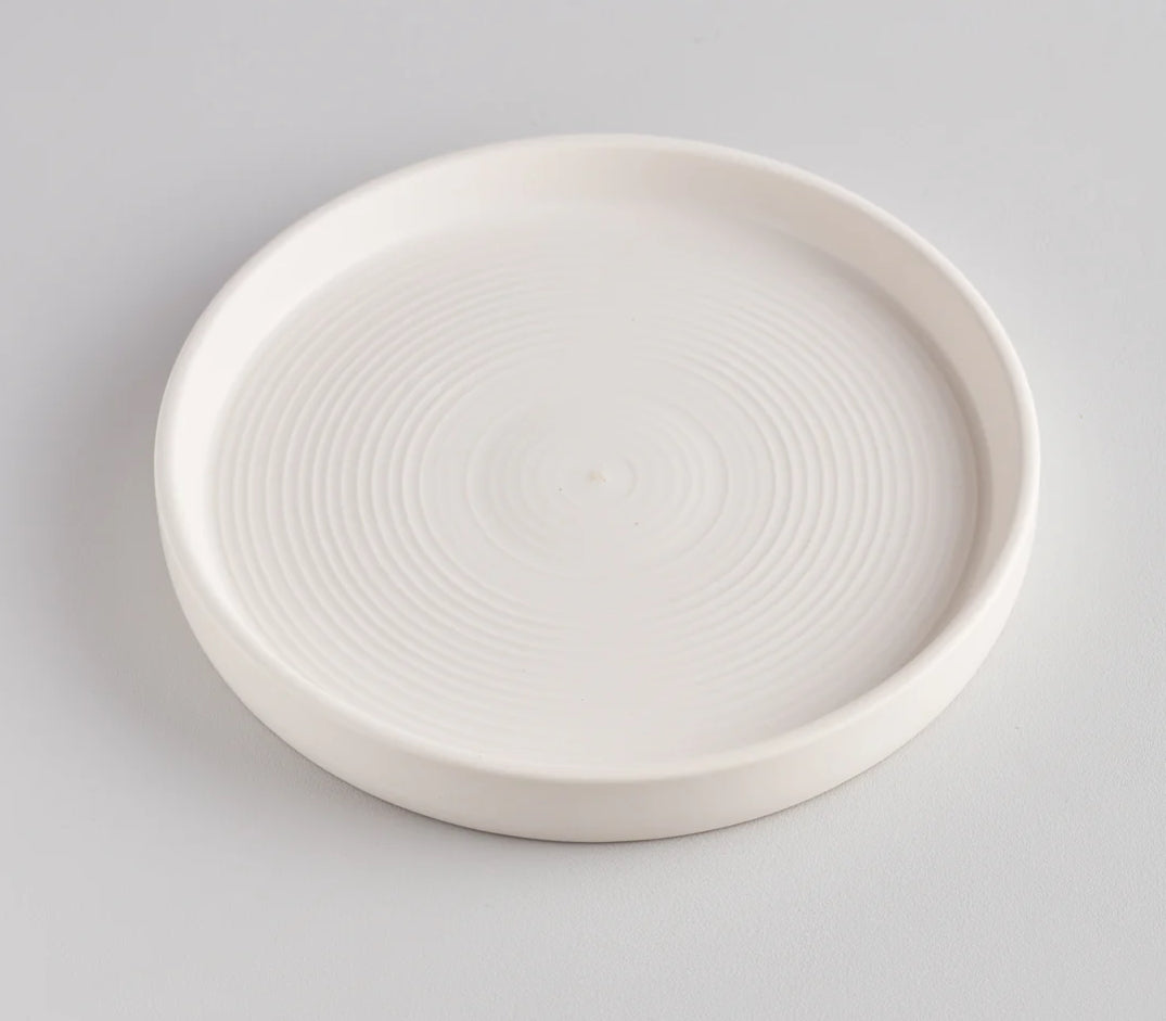 St Eval Dark Grey, Light Grey Or White Candle Plate - Large