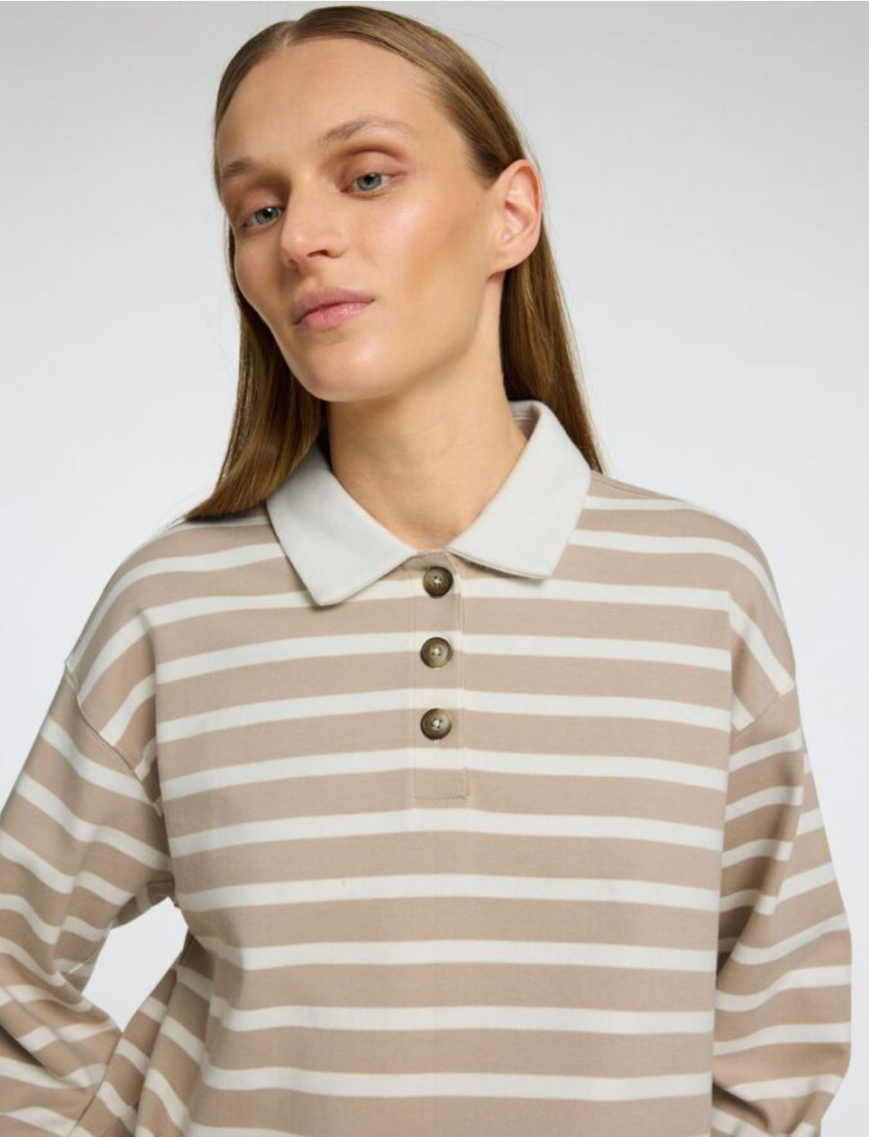 SLFWADA LS STRIPE COLLAR TOP