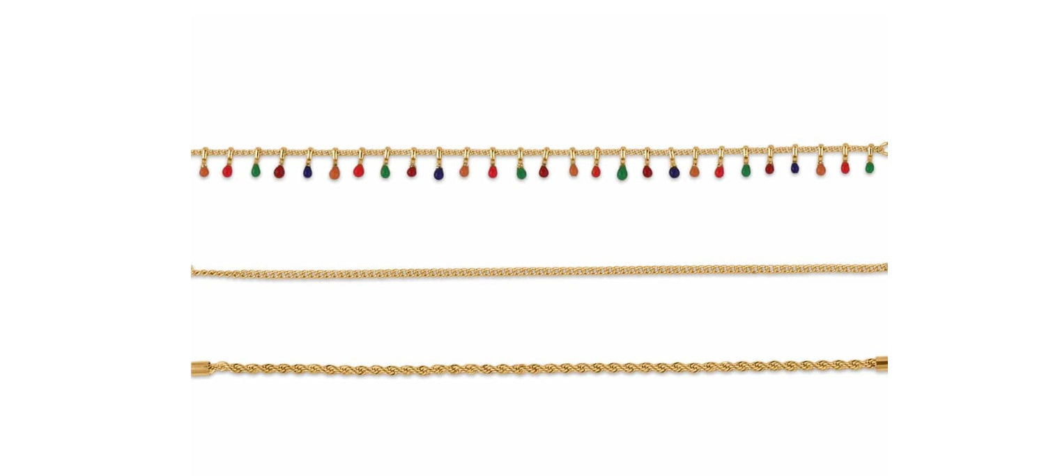 Big Metal London -Sierra Three Layered Anklet