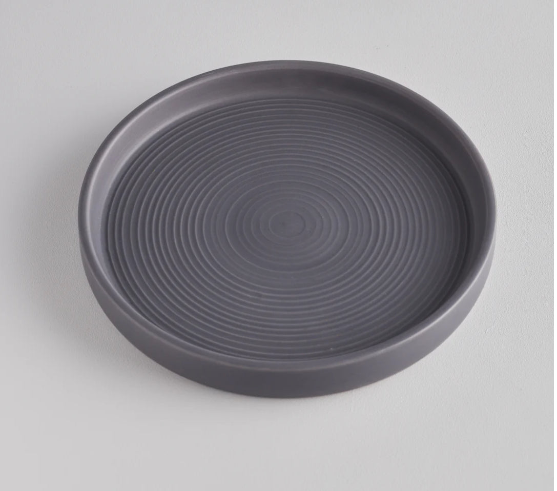 St Eval Dark Grey, Light Grey Or White Candle Plate - Large