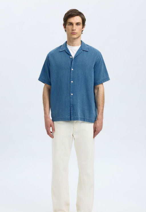 SLHRELAXRICK DENIM SS SHIRT