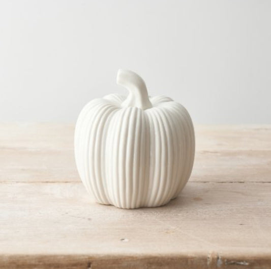 Ribbed Ceramic Pumpkin 9.5cm