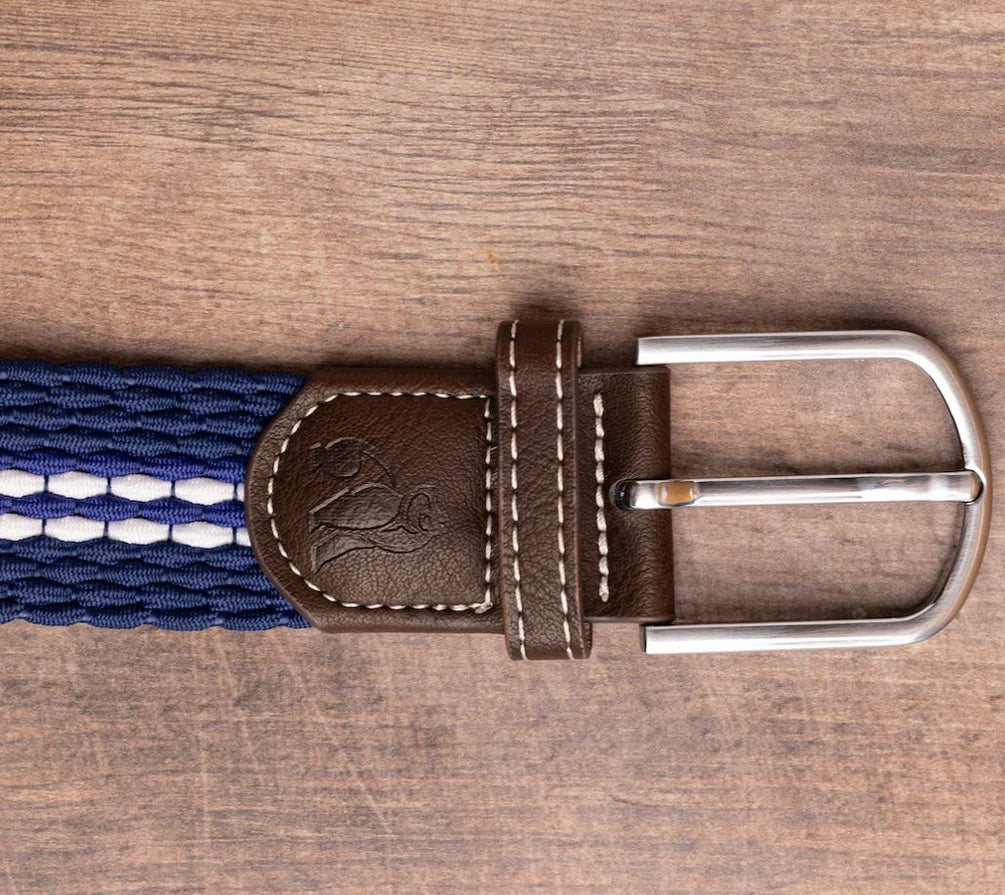 Recycled Woven Belt - White Fine Stripe