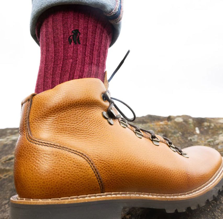 Burgundy Bamboo Boot Sock