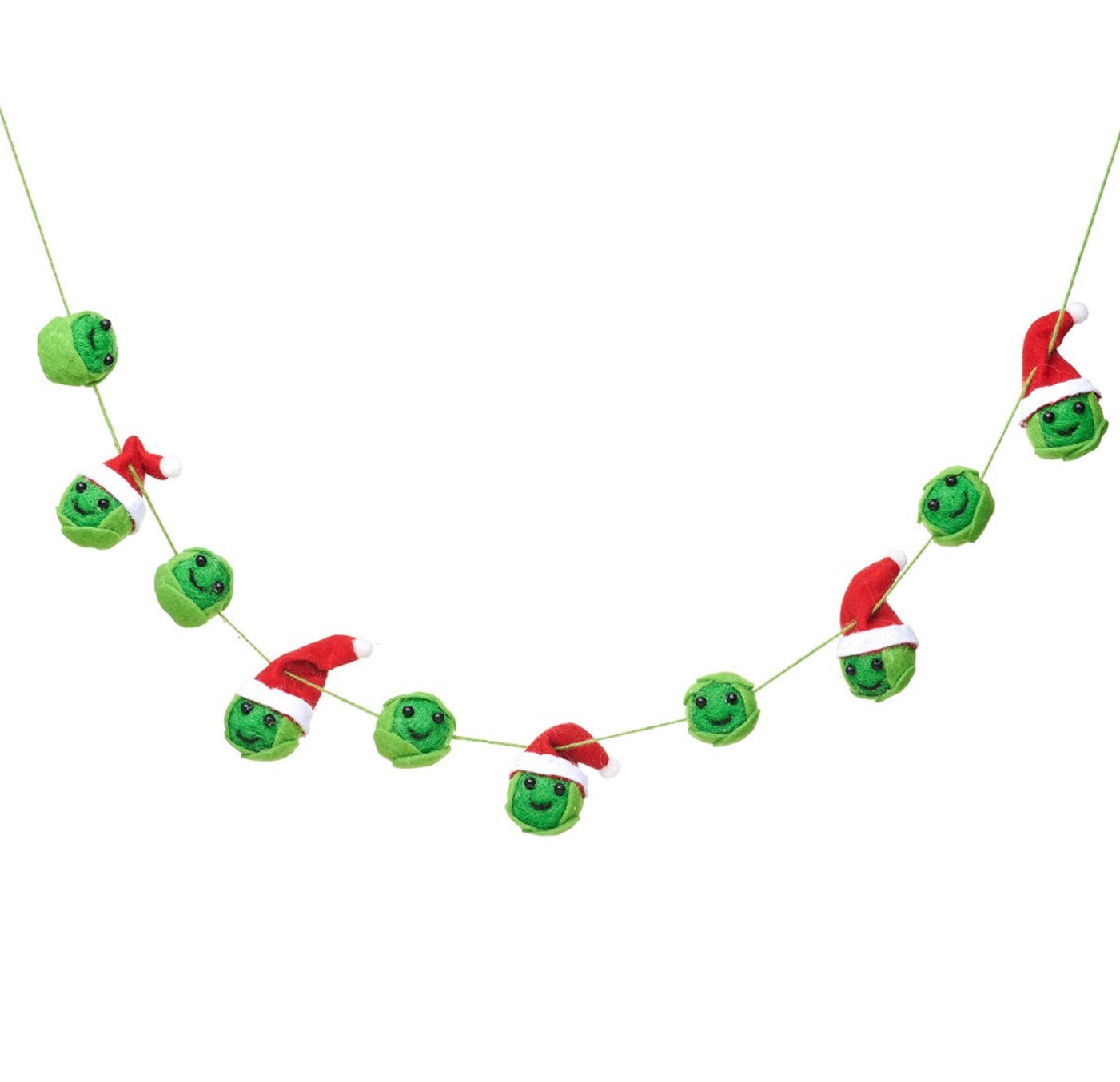 Christmas Sprouts Felt Bunting -Green
