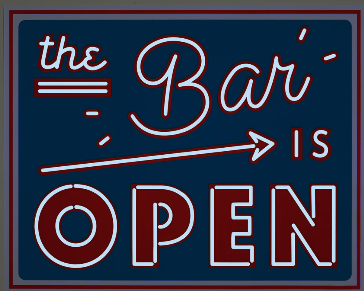 The Bar is Open Screen Print - Medium