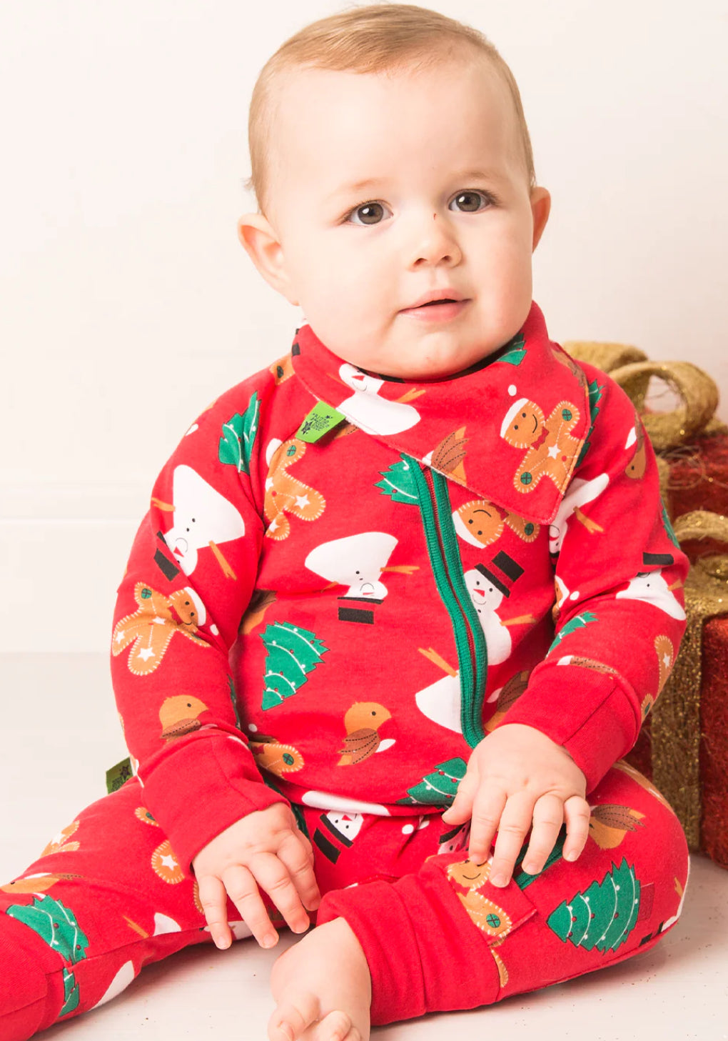 Snowman/Gingerbread Zip-Up Romper