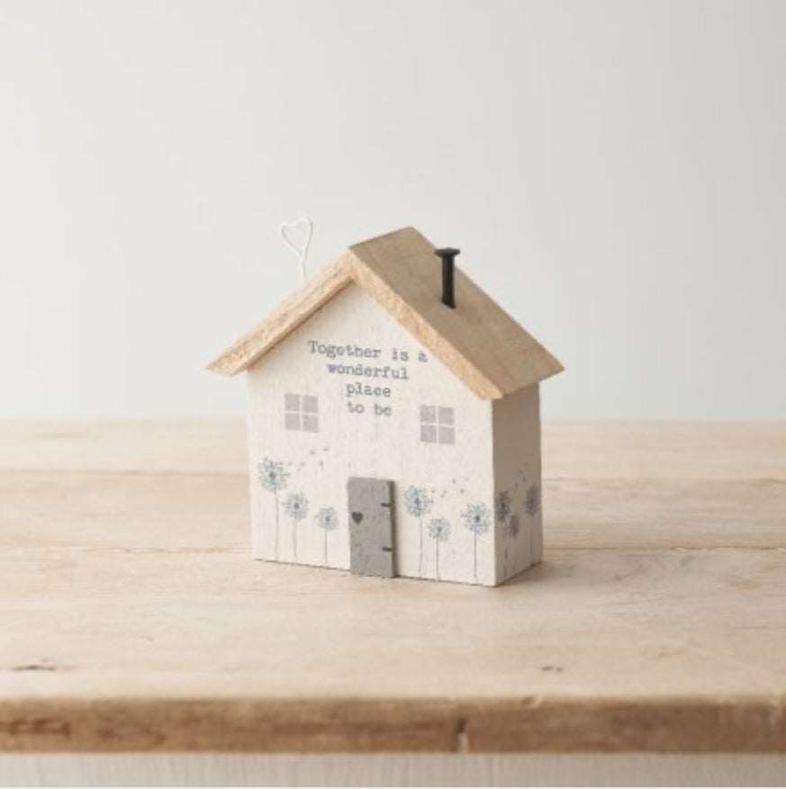 Together Wooden House Decoration 13cm